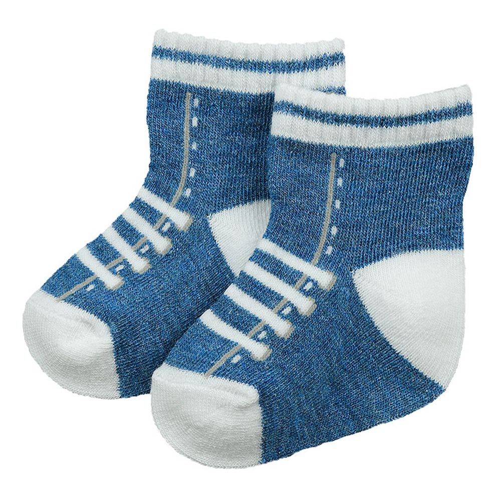 akachan honpo - 新生兒鞋型襪-深藍色 (7～9cm)