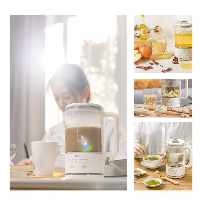 MIYA - 溫控美顏玻璃養生壺/快煮壺-MY-KT222-藕粉色