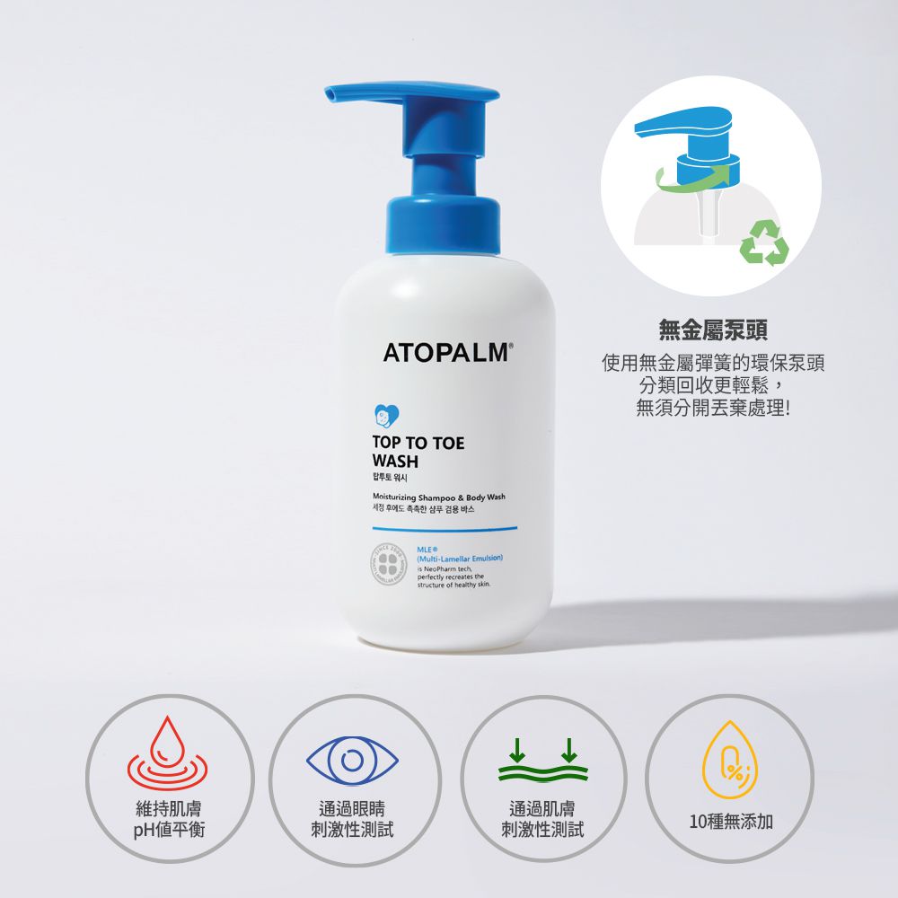 ATOPALM 愛多康 - 寶寶專用舒敏洗髮沐浴露-300ml