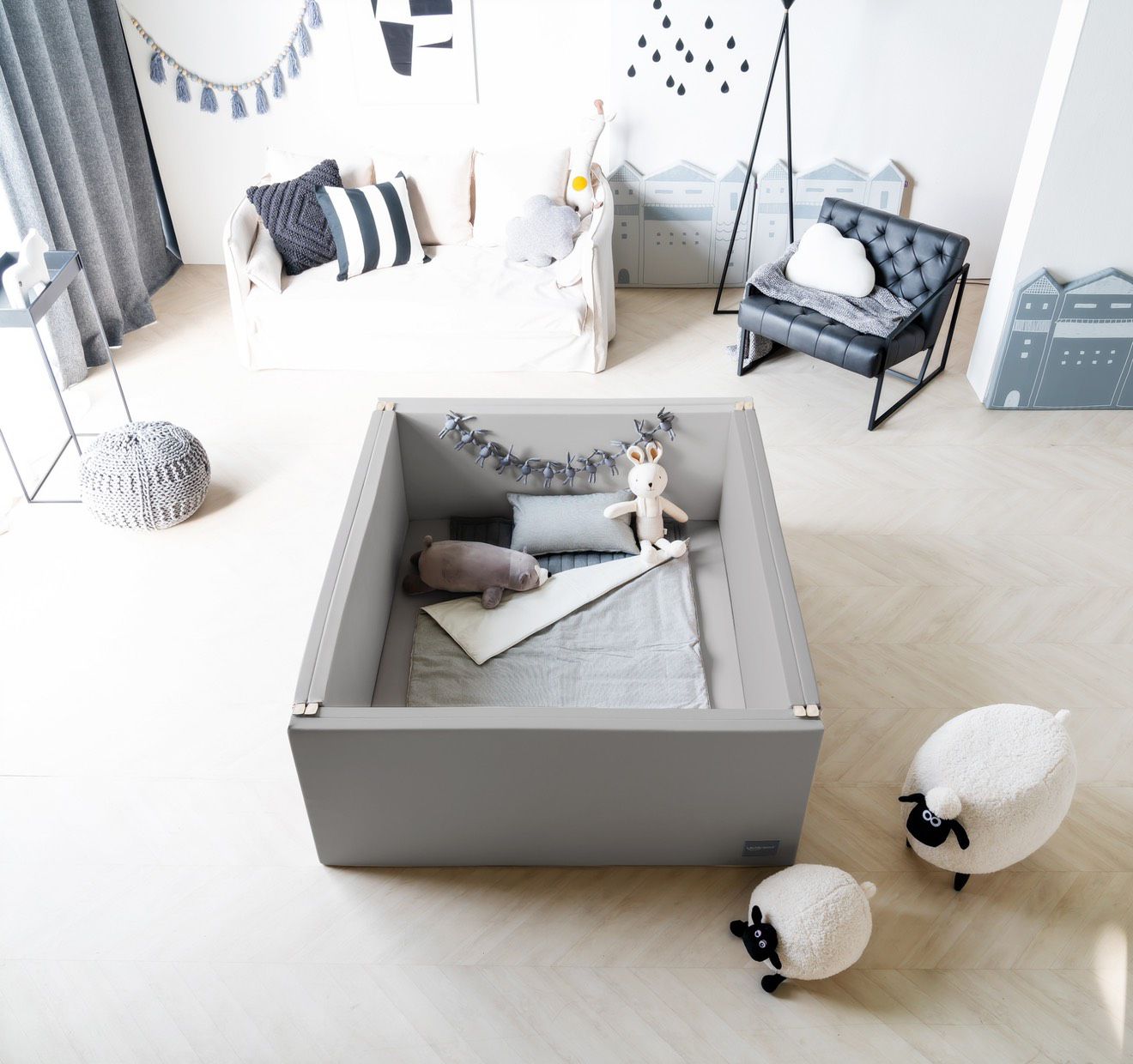 Alzipmat - 糖果屋輕量版-城市灰 (136x120x50cm)