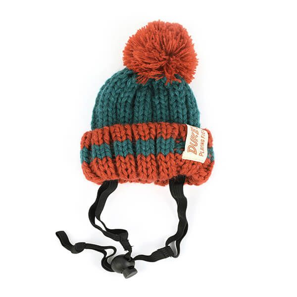 日本代購 - 麻花編織寵物帽/寵物頭套-酒紅 (M)