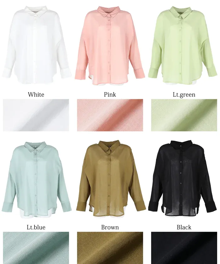 日本 COCA - 純棉透感薄長袖襯衫/薄外套-白