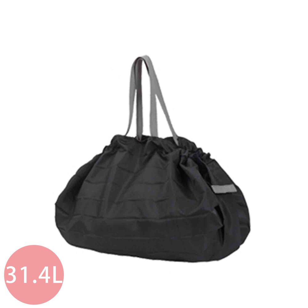 日本 MARNA - Shupatto 秒收摺疊購物袋(可掛購物籃)-帥氣黑 (L(50x38cm))-耐重15kg / 31.4L