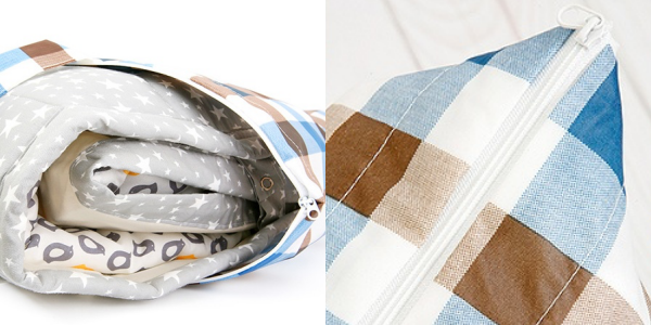 韓國 Coney Island - 防水睡袋收納袋(純棉內裏)-經典格紋-藍 (77.5*42.5*11cm)