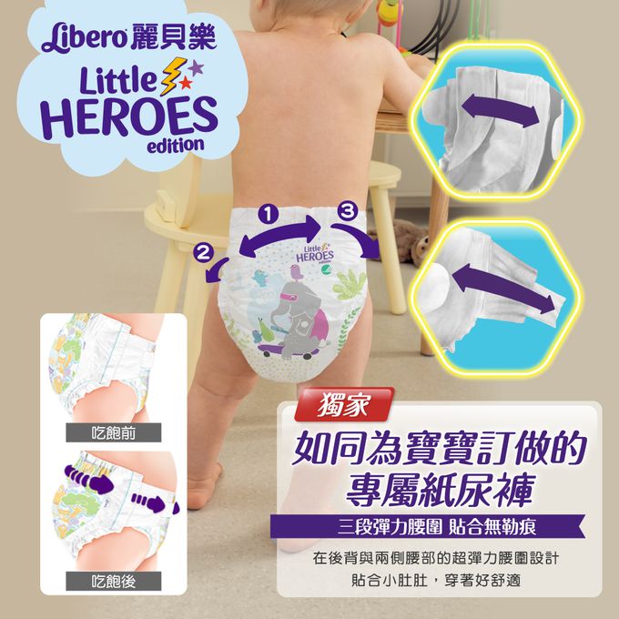 麗貝樂 Libero - 嬰兒尿布/紙尿褲-小小英雄 年度限量款 歐洲原裝進口-北歐限量設計款 (XL/6號)-22片×8包
