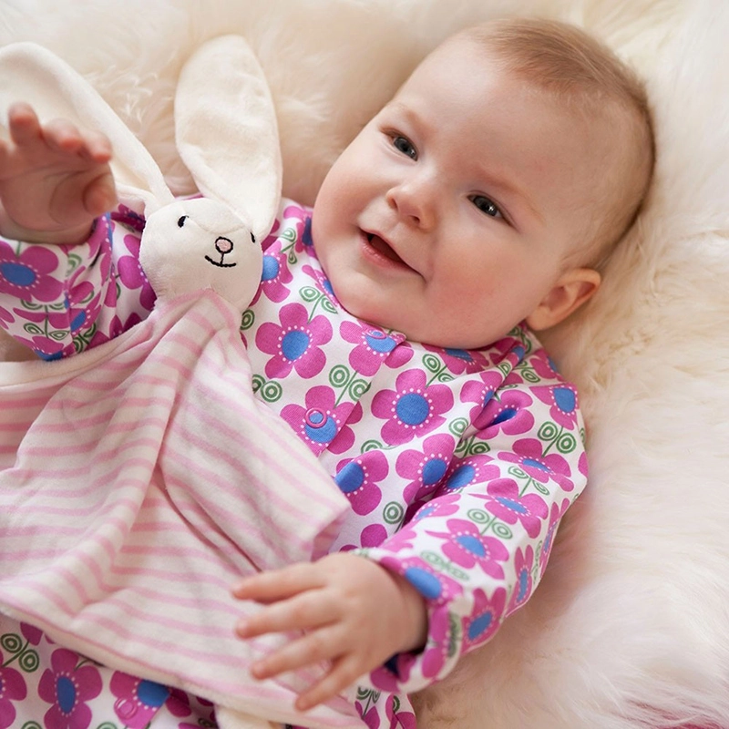英國 JoJo Maman BeBe - 安撫巾/玩偶-粉白小兔