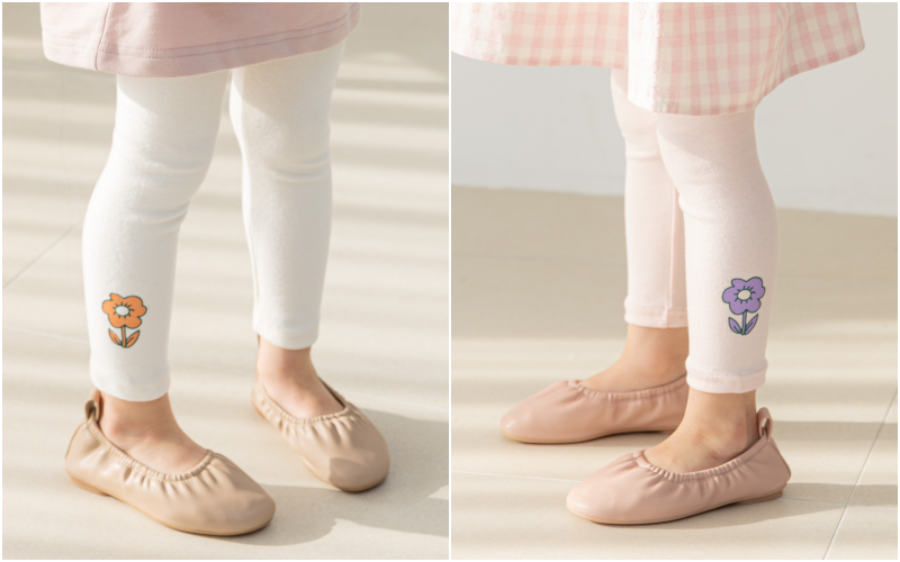 韓國 Orange Mom - 一朵花內搭褲-粉紅