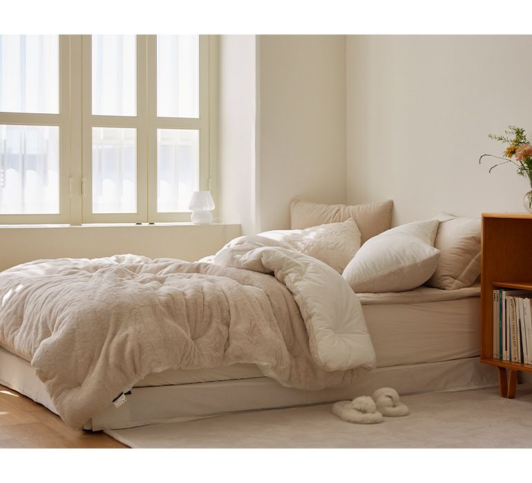 韓國 Maatila - 蓬鬆感高密度絨毛保暖棉被-燕麥牛奶