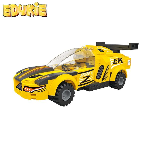 BBlocks - 基本顆粒迴力車 黃色跑車 1203-107pcs