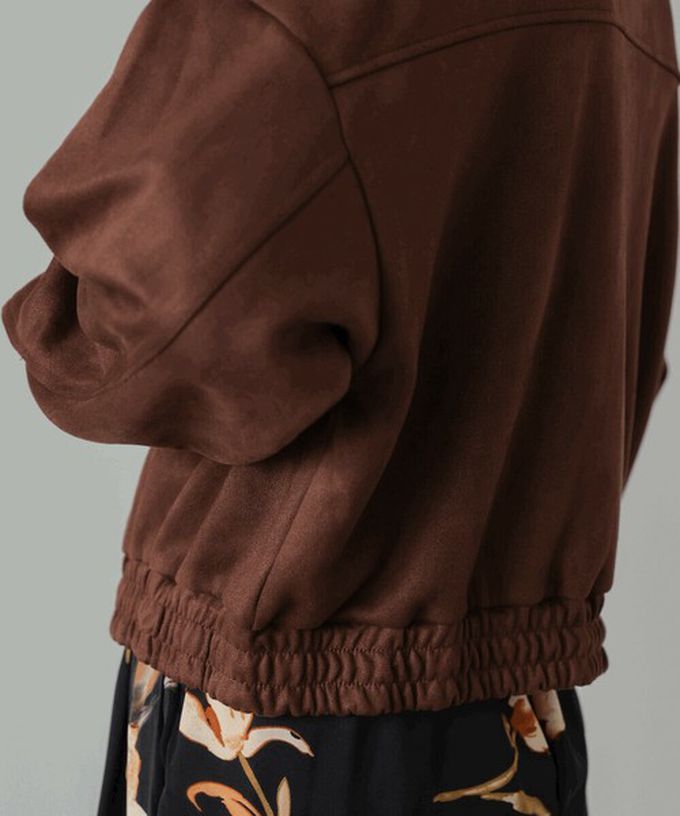 日本 Bab - 麂皮感立領率性口袋俐落外套-咖啡