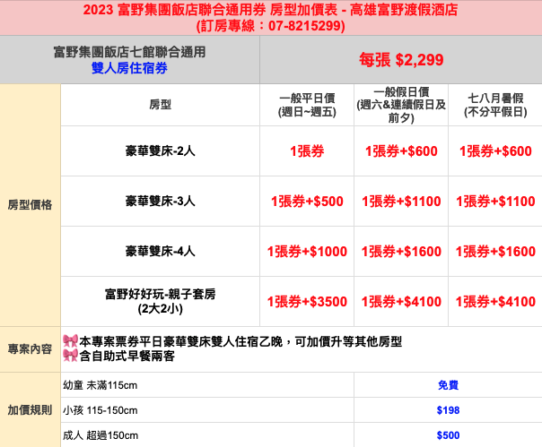 無效期通用券【富野飯店集團】七館聯合｜溫泉 X 親子