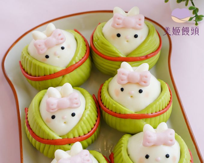 美姬饅頭 - 兔兔粽子鮮乳造型紅豆包