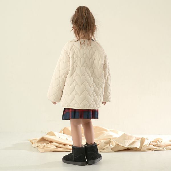 日本 Lycee mine - 夢幻少女造型絎縫鋪棉外套-花朵-粉紅