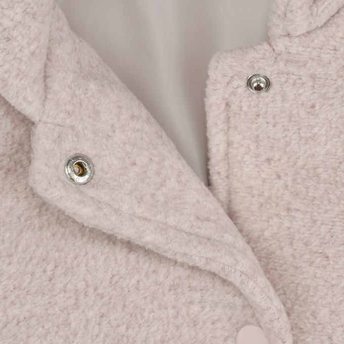 akachan honpo - 仿羔皮呢鋪棉夾克-粉紅色