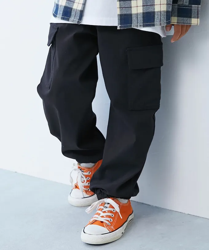 日本 devirock - 彈性斜布紋縮口工裝長褲-炭灰