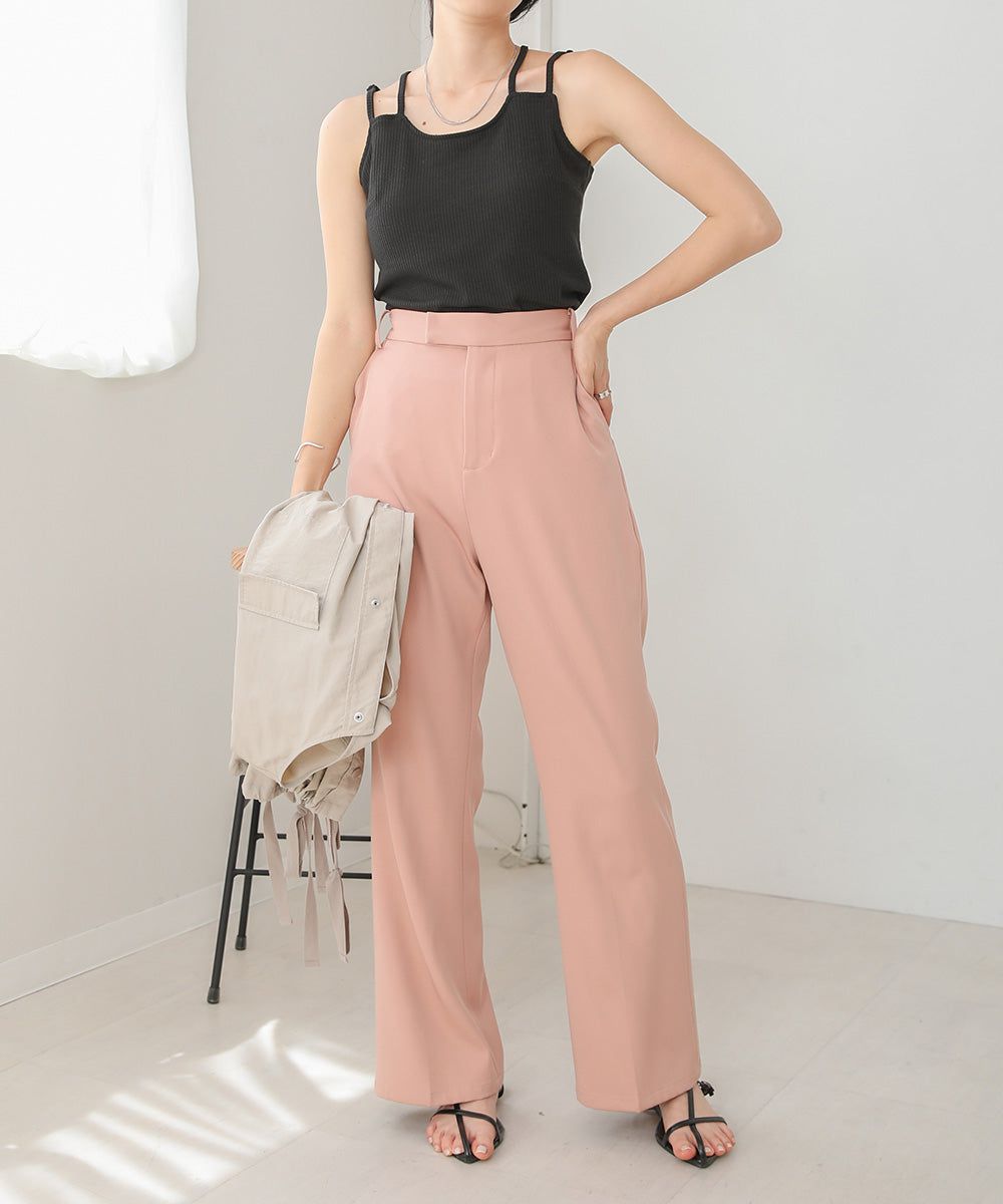 日本 Bab - 2WAY羅紋彈性內搭(附bra)-黑