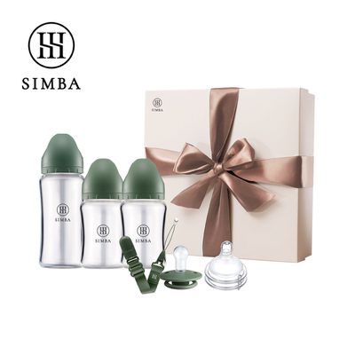 Simba 小獅王辛巴 - 蘊蜜質金玻璃新生初綻禮盒-治綠