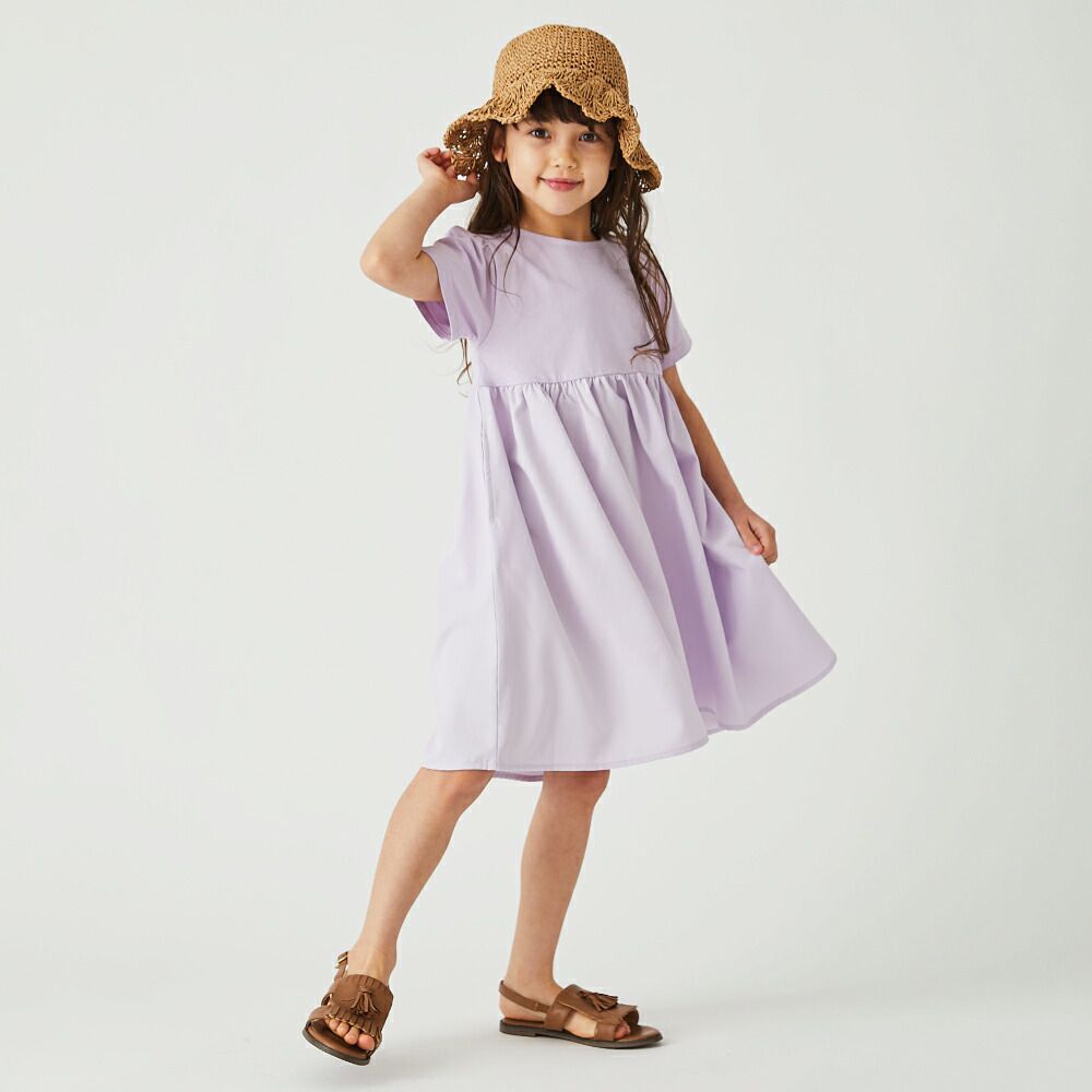 日本 evercloset - 涼爽純棉休閒短袖洋裝-黑白