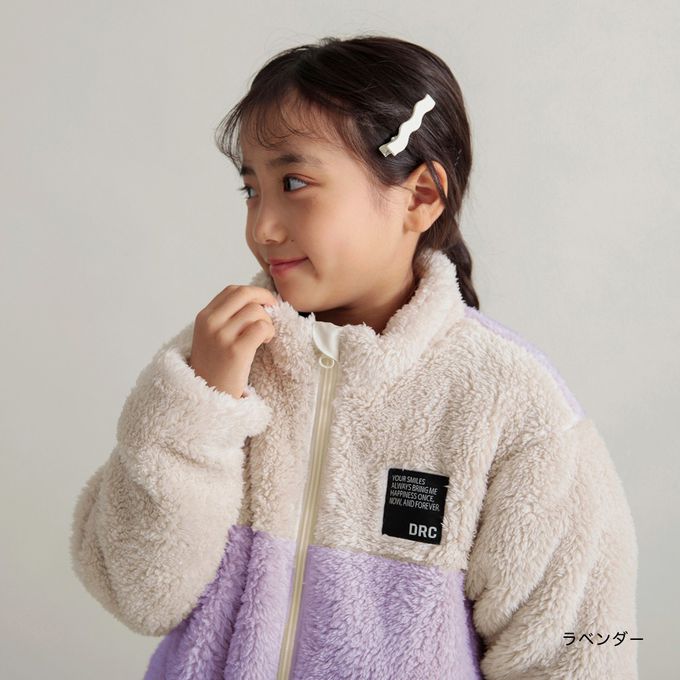 日本 BRANSHES - 泰迪熊絨毛保暖拉鍊外套-象牙白