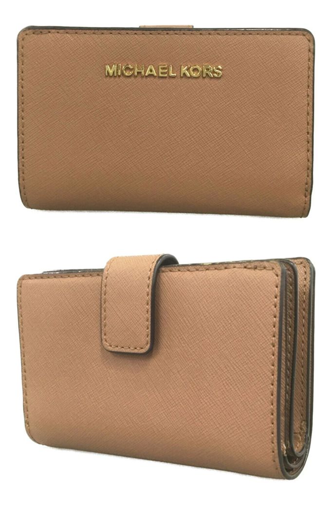 MICHAEL KORS - 素面防刮皮革中夾 (駝色)