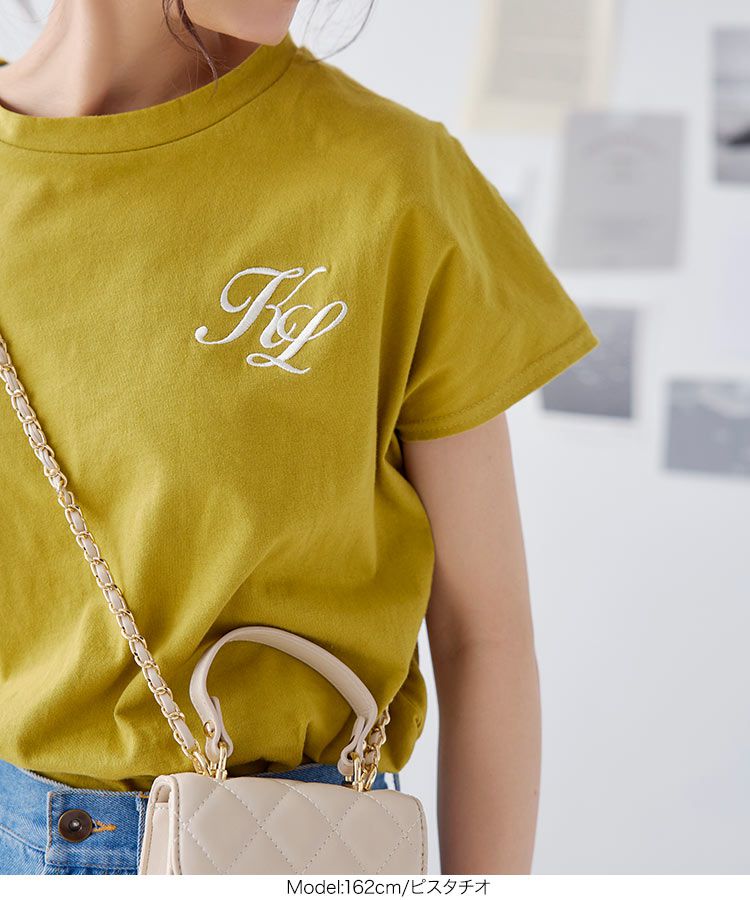 日本 Kobe Lettuce - 100%棉 舒適百搭短袖上衣-刺繡印花-淺黃