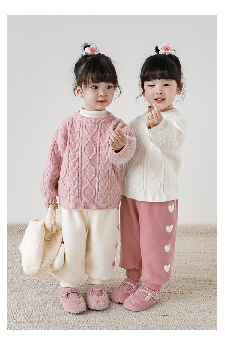 TONGMO - 腰鬆緊運動束口長褲-側邊愛心-桃粉色