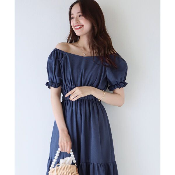 日本 BLUE EAST - 甜美氣質泡泡袖收腰洋裝-薄荷綠