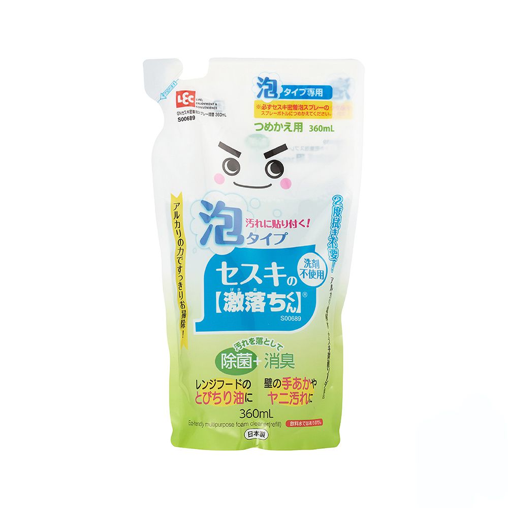 日本 LEC - 【激落君】倍半碳酸鈉泡沫去污噴劑補充包360ml(日本製)