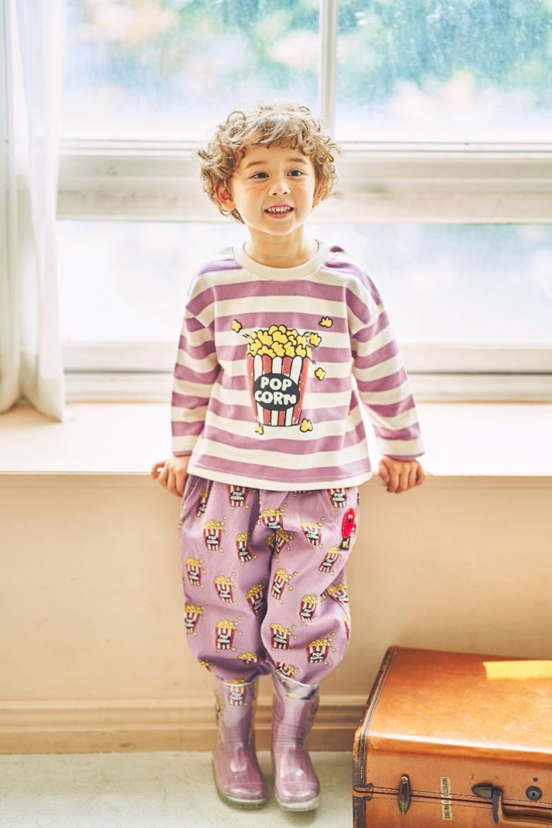 韓國 Mimico - 童趣圖案舒適彈力褲-爆米花