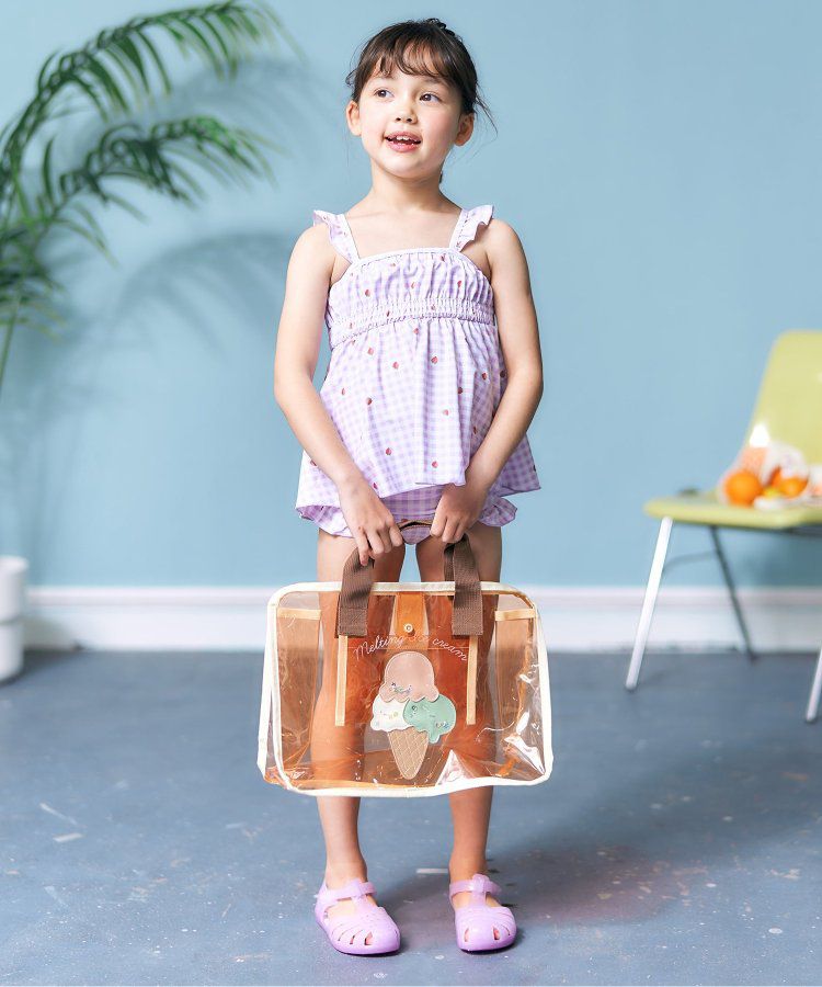 日本 apres les cours - 亮片墜飾防水PVC圓形肩背/手提包-貝殼-水藍