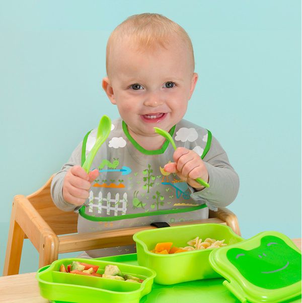 美國 green sprouts - 小綠芽隨身攜帶便當盒/野餐盒單入組-草綠