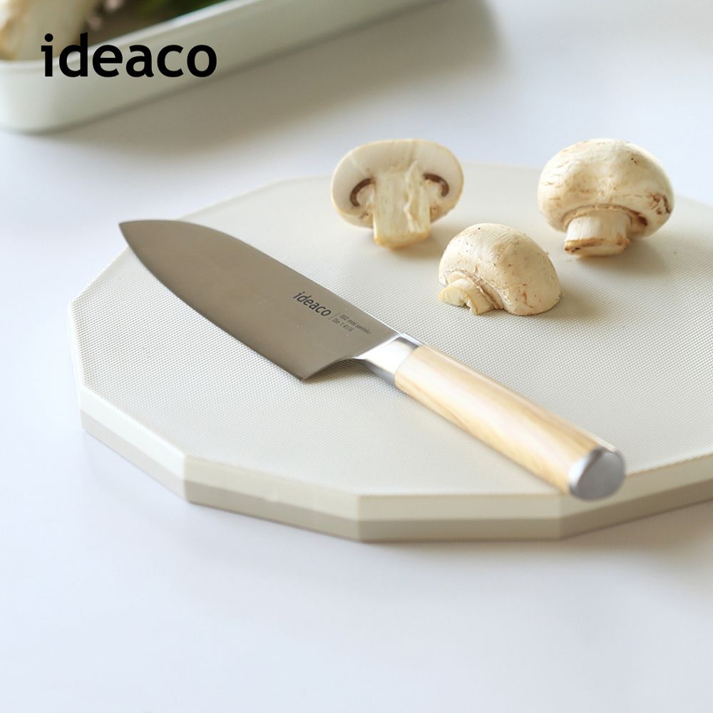 日本IDEACO - 木質風握柄鉬釩鋼三德刀(125mm)-橡木紋柄