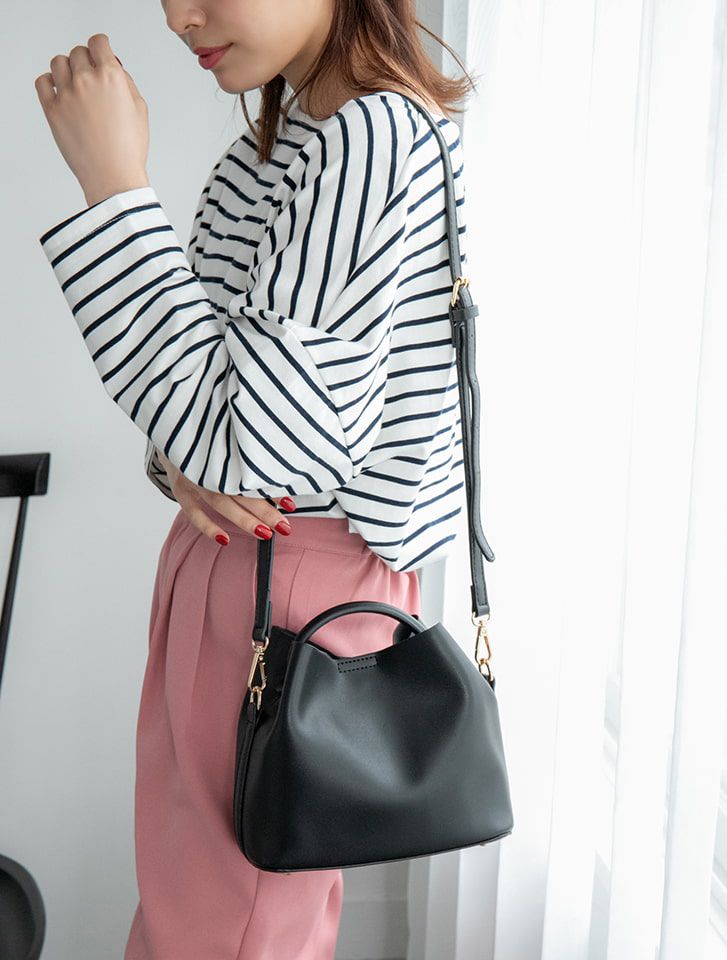 日本 fifth - 2way造型小水桶包/側背包/手提包-黑