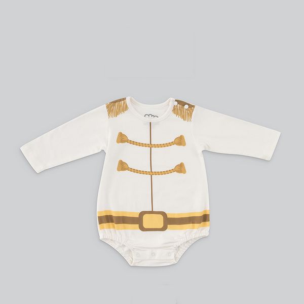 日安朵朵 - 男嬰連身衣 - MIT台灣製白馬王子(送皇冠頭飾)-長袖