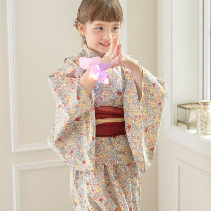 日本 Catherine Cottage - 夢幻2way純棉兵兒帶浴衣(可當洋裝)-夢彩花火-粉紅