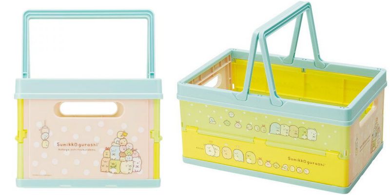 日本 SKATER 代購 - 可折疊手提收納箱(耐重10kg)-角落生物 (約39x25.5x18.5cm)