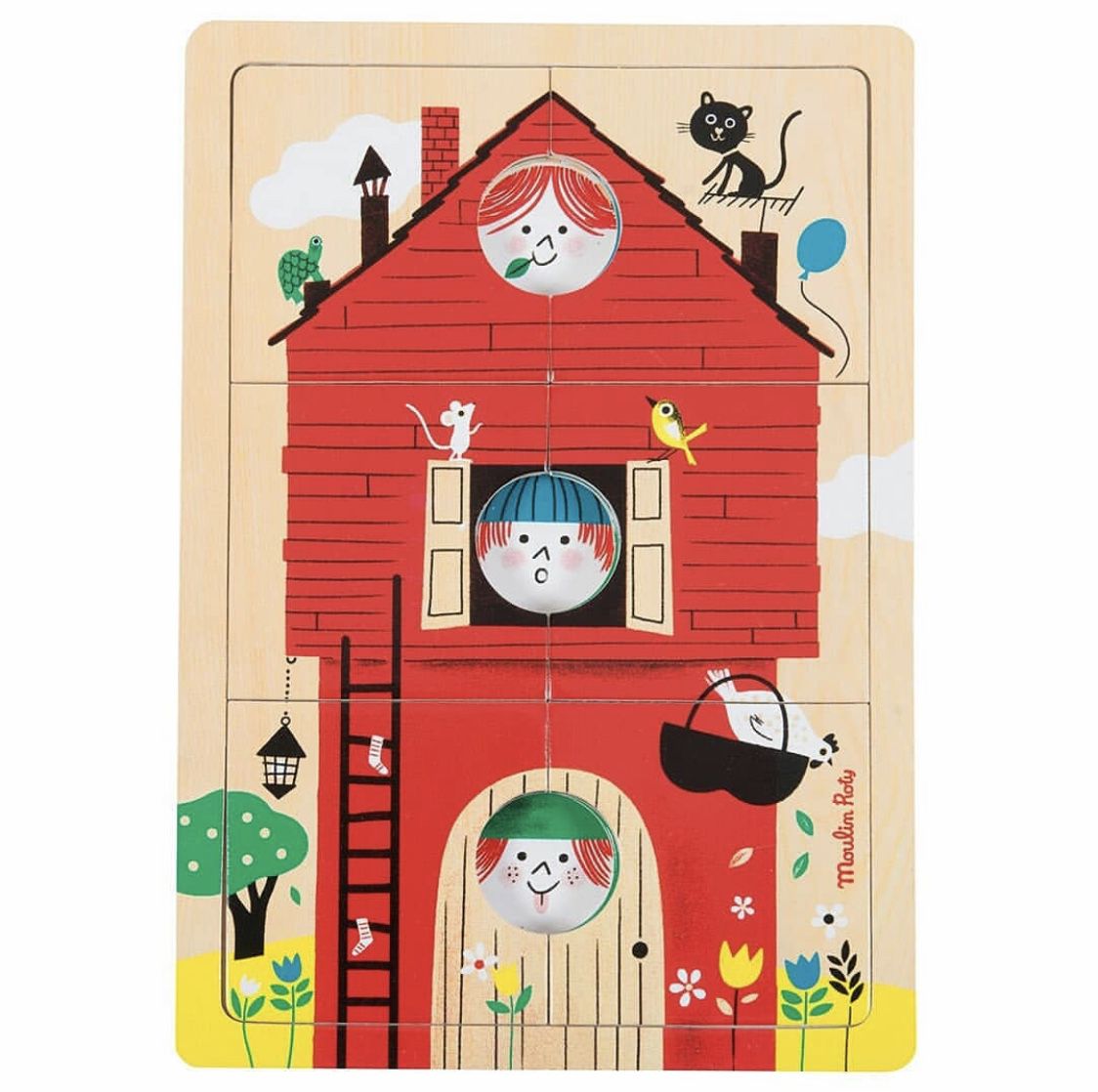 Moulin Roty - 多層拼圖-可愛的家