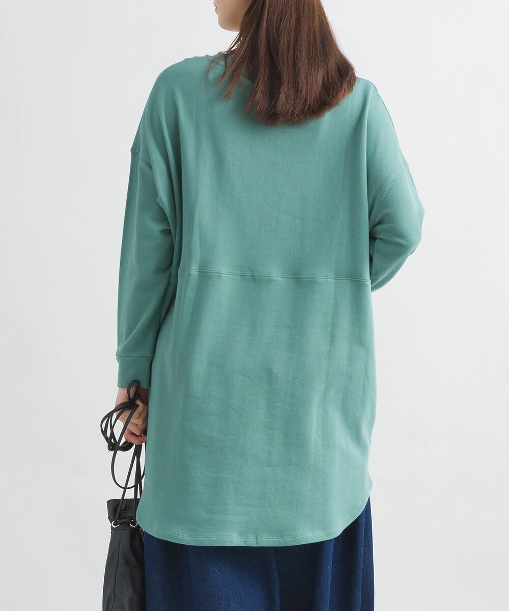 日本女裝代購 - 100%美國棉印花長版長袖上衣-淺灰