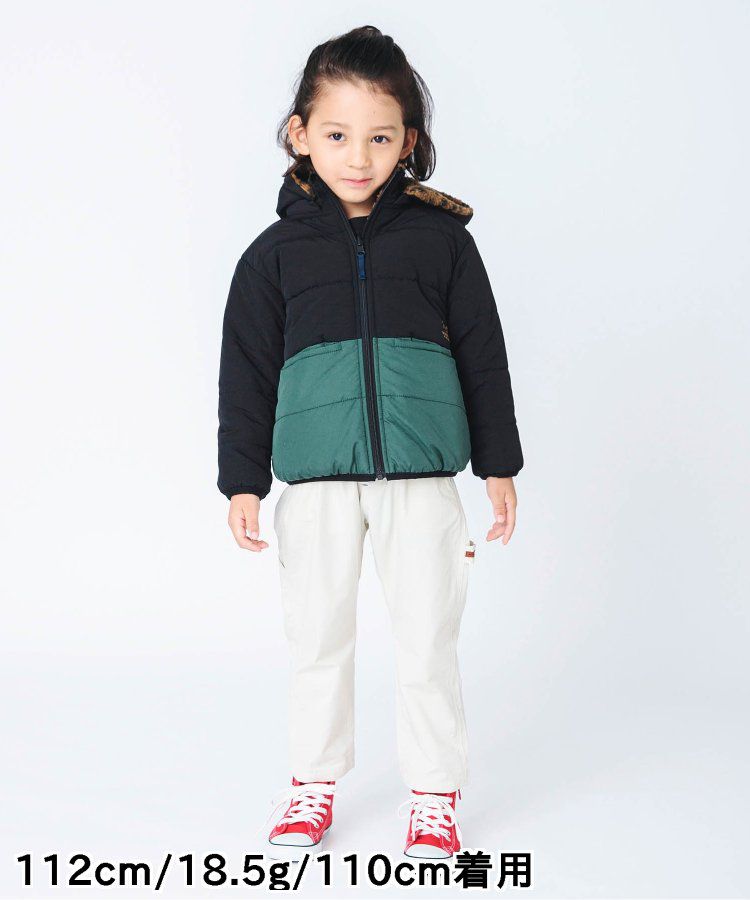 日本 BREEZE - 2WAY極暖裏絨保暖鋪棉外套-卡其x咖啡