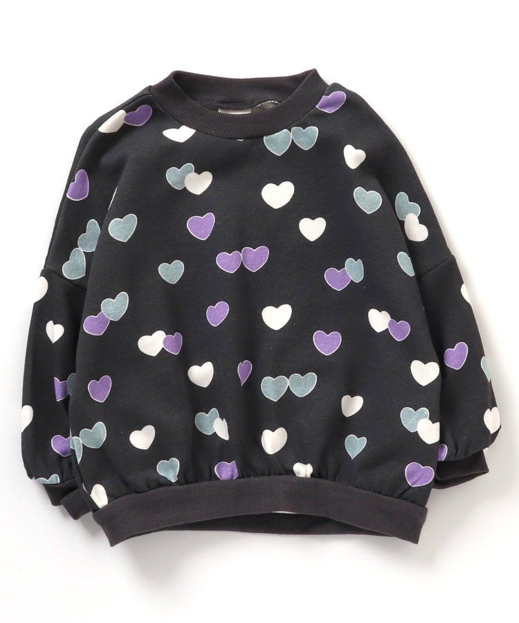 日本 BREEZE - 滿版印花裏毛長袖上衣-蘋果-焦糖