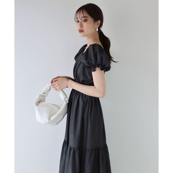 日本 BLUE EAST - 甜美氣質泡泡袖收腰洋裝-薄荷綠