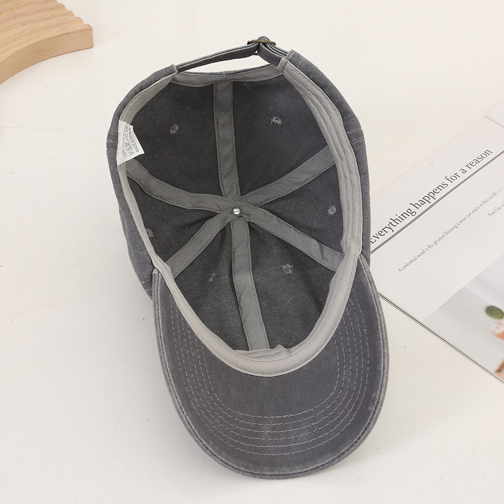 復古水洗風百搭休閒遮陽棒球帽-橘色 (57cm)