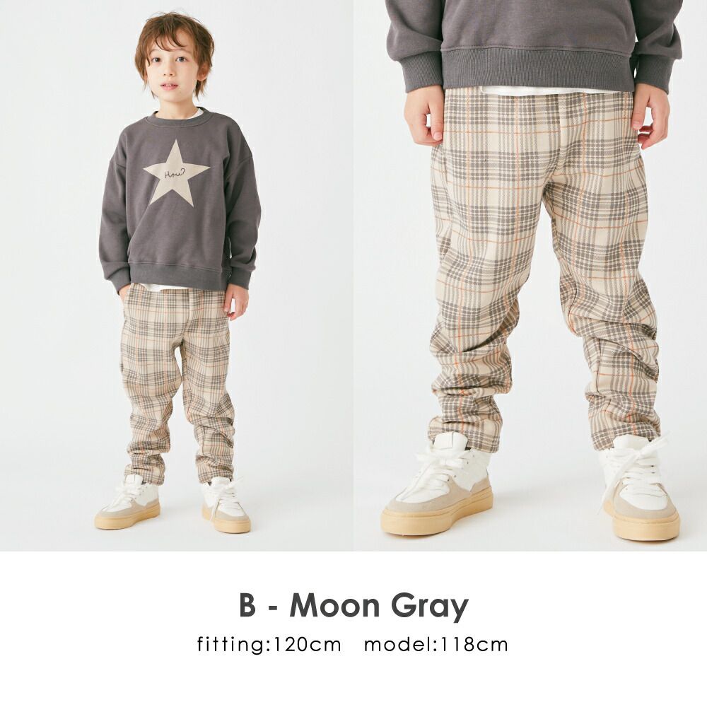 日本 evercloset - [定番]百搭印花裏起毛保暖長褲-英倫格紋-濃綠