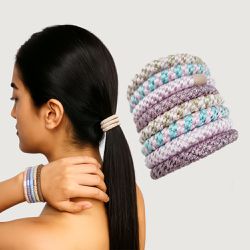 JWB - Beauty 彈力編織髮圈組-粉紅芭比-1組8條