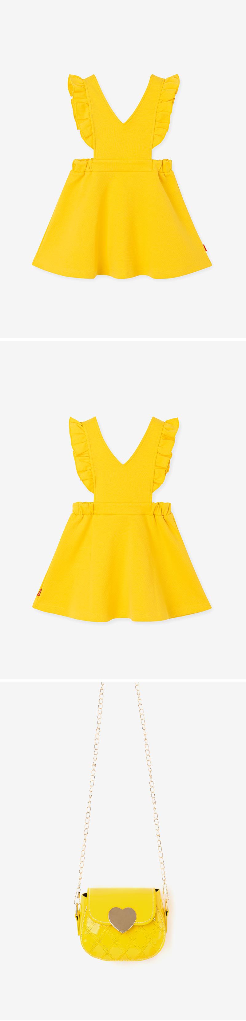 韓國 OZKIZ - (附包包)荷葉裝飾背心裙