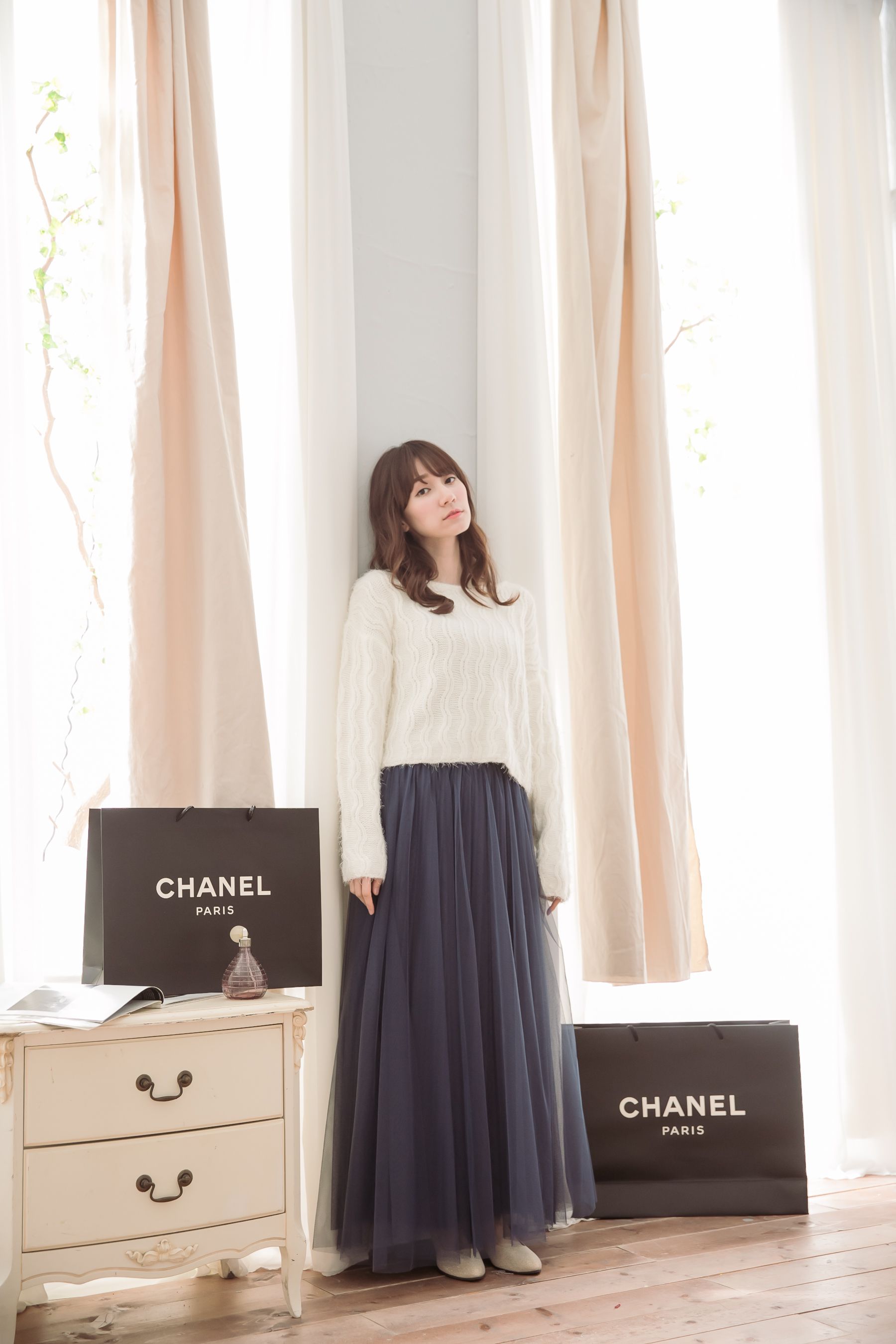 Peachy - 獨家訂製綿柔法式浪漫三層蓬紗裙-三層蓬版-午夜藍 (F)