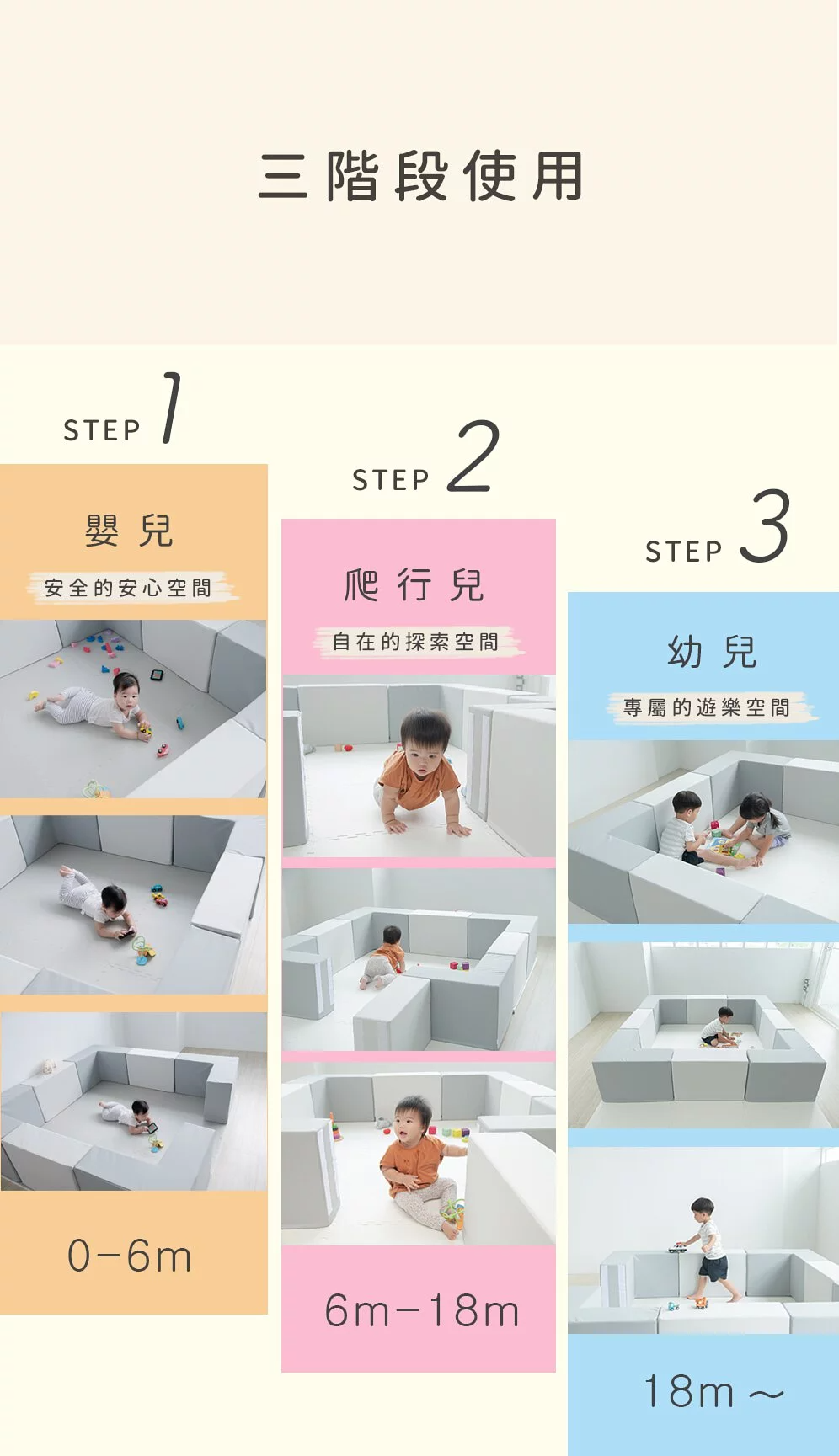 Pato.Pato - Hipopo方塊遊樂圍欄+雙色地墊安心組-可可&奶茶-圍欄6入(L型x4+I型x2)＋60x60x2cm地墊6片(附贈邊條x12)