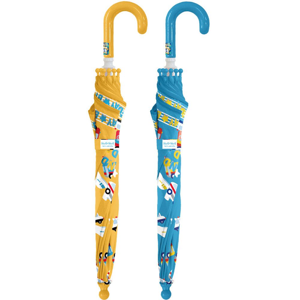 日本中谷 - 透明窗設計兒童雨傘/直傘-工具車們-水藍 (45cm(身高105-115cm))