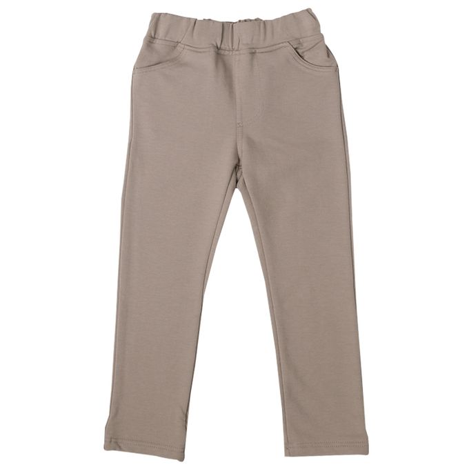 akachan honpo - 10分長經典褲 裏起毛-一般合身款-深灰色