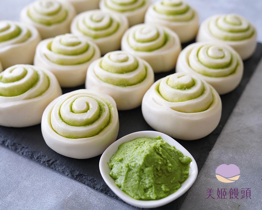 美姬饅頭 - 日式抹茶奶酥鮮乳饅頭捲-6入-50g/顆